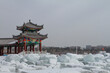 © Daniel - Chinese pavilion and frozen lake at Changchun China. Nanhu park.