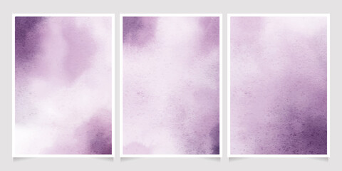 Wall Mural - purple watercolor wet wash splash 5x7 invitation card background template collection