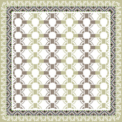 Poster - Elegant abstract scarf pattern design with ethnic and floral ornament. Hijab motif design
