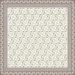 Poster - Abstract scarf pattern with floral design element. Hijab motif with flower ornament