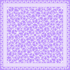 Poster - Abstract scarf pattern with floral design element. Hijab motif with flower ornament