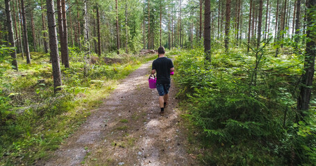 Sticker - Person Picking mushrooms and berries 02