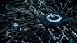 © RocknRoller Studios - Activate Technology Concept with power symbol on a Microchip. White Neon Data flows between the CPU and the User across a Futuristic Motherboard. 3D render.