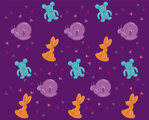 Poster - balloons animals backdrop