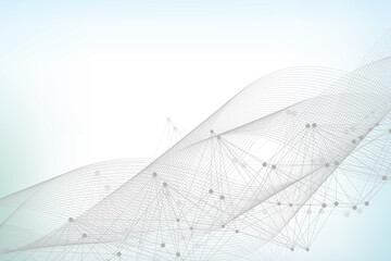 Poster - Big Data Visualization Background. Modern futuristic virtual abstract background. Science network pattern, connecting lines and dots. Global network connection .