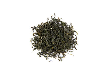 Sticker - Isolated shot of dried tea leaves on a white background