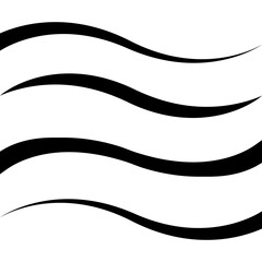 Poster - Set curved calligraphy line stripe, vector, ribbon as a road element calligraphy gracefully curved line