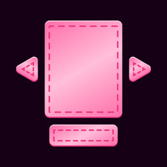 Wall Mural - set of glossy pink game ui board pop up template for gui asset elements vector illustration