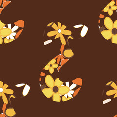 Poster - Retro letter E from the alphabet seamless repeat pattern print background