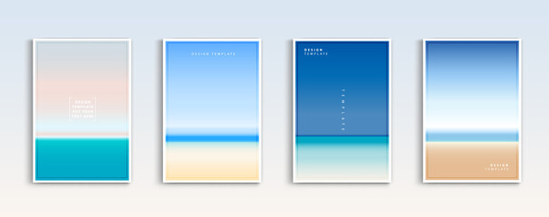 Poster - Modern gradients summer, the sea and the beach backgrounds vector set. color abstract background for app, web design, webpages, banners, greeting cards. Vector design