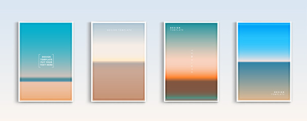Poster - Modern gradients summer, the sea and the beach backgrounds vector set. color abstract background for app, web design, webpages, banners, greeting cards. Vector design