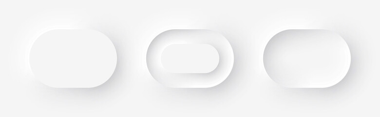 Leinwandbilder - Template white buttons with outer and inner shadows in Neomorphism design. Vector illustration EPS 10