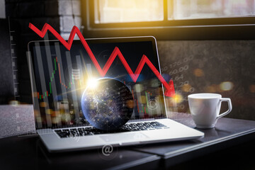 Poster - Covid-19, stock market growth graph chart, Business  Economic crisis analyzing sales data and economic
