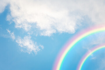 rainbow in cloudy sky