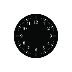 Wall Mural - Analog Clock Without Needles Black Background Color Vector Illustration