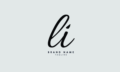 Alphabet letters Initials Monogram logo LI, IL, L and I