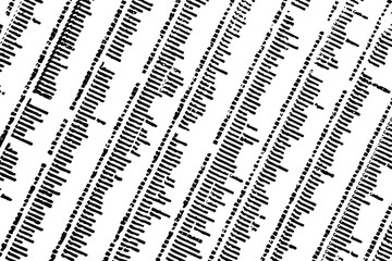 Poster - The grunge texture of the printed list text arranged diagonally. An illegible printed list in a column diagonally. Vector illustration. Overlay template.