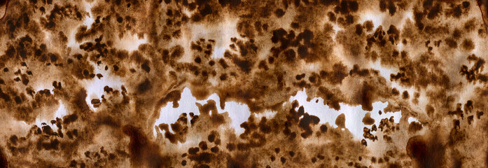 Wall Mural - brown sepia mottled hand drawn watercolor abstract background with paint spots
