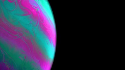 Wall Mural - Bubble abstract. Globe planet earth in galaxy universe space with sun on black background. Comet, asteroid, meteorite in fantasy galaxy