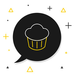 Poster - Line Cupcake icon isolated on white background. Colorful outline concept. Vector