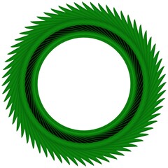Poster - Green circular pattern on a white background. Decor.