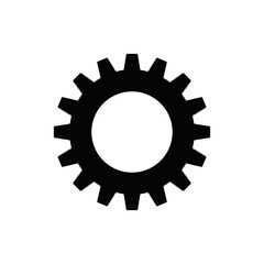 Fototapete - Gear set. Black gear wheel icons on white background. Vector illustration.