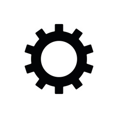 Fototapete - Gear set. Black gear wheel icons on white background. Vector illustration.