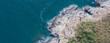 Aerial view of a beautiful rocky coastline