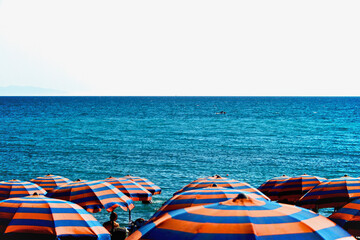 Wall Mural - umbrellas on the beach