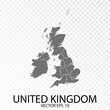 Transparent - Grey Map of United Kingdom. Vector Eps 10.