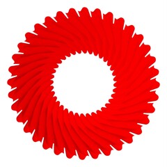 Poster - Circular pattern in red. Decorative image. 3d rendering illustration of good quality.