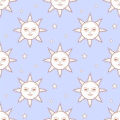 seamless pattern for astrology, celestial alchemy. heavenly art for the zodiac, tarot, device of the
