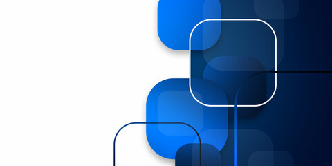 Leinwandbilder - 3D Abstract Blue Squares design background