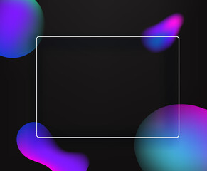 Poster - Abstract vector background with color bubbles and white frame
