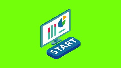 Poster - Website development icon animation cartoon best object on green screen background