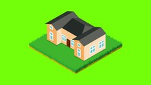 School Building Icon Animation Cartoon Best Object On Green Screen Background