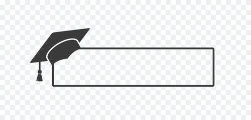 graduate college, high school or university cap icon isolated on transparent background. vector degr