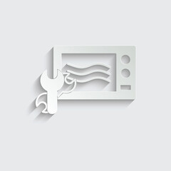 Poster - paper microwave icon vector settings and fixing sign