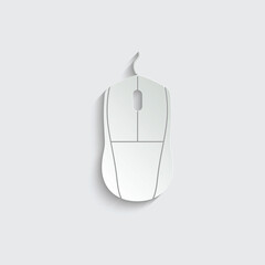 Poster - paper mouse line icon vector Computer mouse