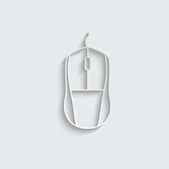 Wall Mural - paper mouse line icon vector Computer mouse