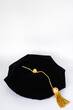 Black felt graduation cap for PhD doctoral student