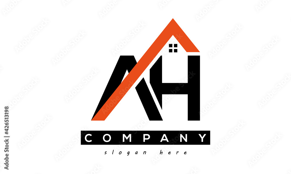 initial AH letter real estate construction logo vector Stock Vector ...