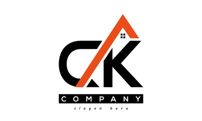 initial CK letter real estate construction logo vector