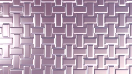 Poster - Metallic pinkish abstract background from the texture of volumetric rectangles. 3d rendering image. Desktop wallpaper.