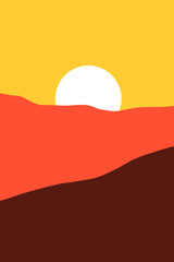 Wall Mural - sunset in the mountains