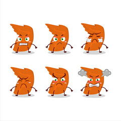 Wall Mural - Chicken wings cartoon character with various angry expressions