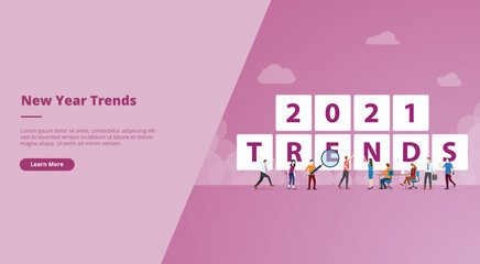Poster - new year 2021 trends for website design template banner or slide presentation