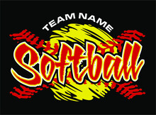 Softball Team Design With Stitches For School, College Or League