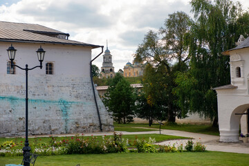 Wall Mural - View of the Borisoglebsky Cathedral from the Holy Dormition Monastery, Staritsa town, Tver region.