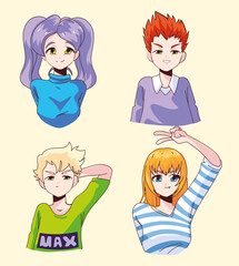 Sticker - boys girls manga